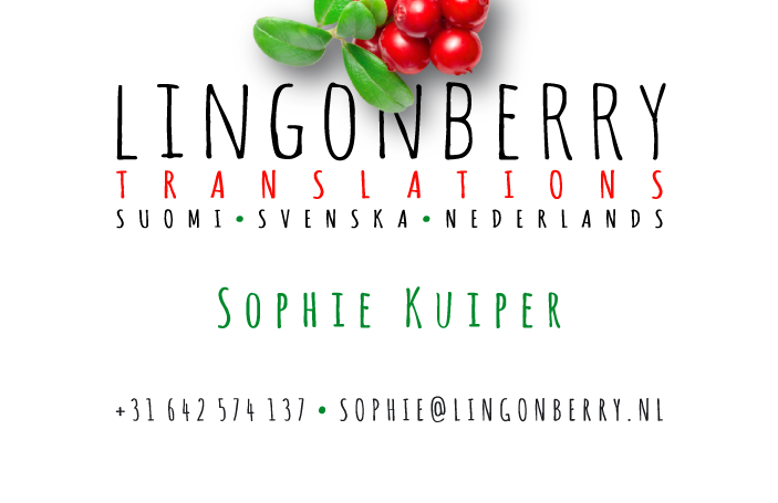 Sophie Kuiper Lingonberry Translations - Suomi Svenska Nederlands